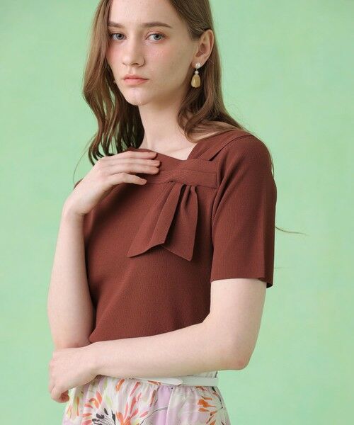 ANAYI / アナイ ニット・セーター | アシンメトリクリボン プルオーバー（brown (81)）