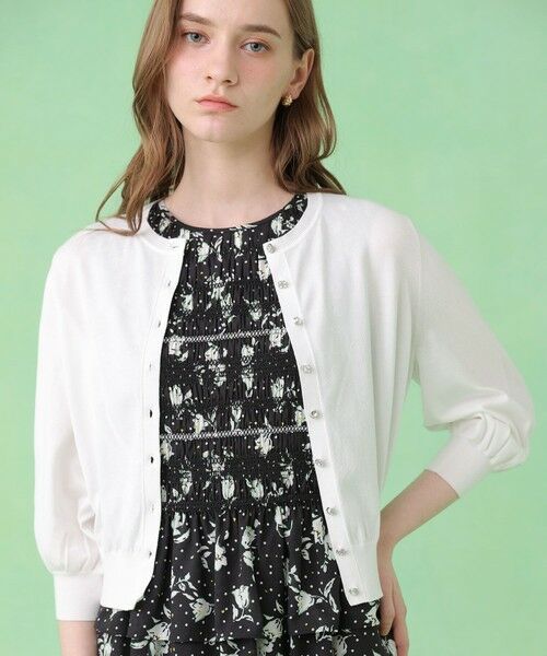 ANAYI / アナイ カーディガン・ボレロ | アソートビジュー釦七分袖 カーディガン（white (01)）