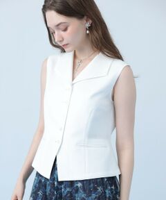 ANAYI / アナイ その他アウター | ドライスラブ衿付きジレ〈セットアップ対応商品〉