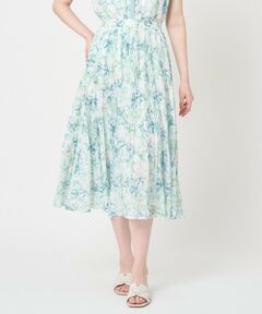 【Spring & Summer Collection 2026】<br><br>カリグラファー、Veronica Halim氏コラボレーションによるANAYIオリジナルのプリントです。<br><br>"A quiet flow of beauty"<br>幾層にも重なるサンゴや海の植物がやさしく揺れる姿から着想を得ています。淡く輝くパステルトーンが柔らかく重なり合い、穏やかなリズムを描きます。<br>流れるような構図は、静けさと軽やかさ、控えめなエレガンスを表現し、明るく心地よい調和を生み出します。<br>まるで、前向きな夏の一日の始まりを思わせるように。<br><br>薄地のローンにプリントした、やや透け感のある軽やかな素材です。<br><br>幅の異なるプリーツが交互にミックスされたセミランダムで抜け感あるプリーツスカートです。<br>程よいプリーツの立体感がありながらウエストからミドルヒップはスッキリして見え、プリーツ裾消しのヘムでふわっと広がるスカートはエレガントな足元を演出します。<br>ブラウスインしたり、ニットをアウトして単品でのコーディネートや、同素材のブラウス(品番10262713030)とセットアップでワンピース見えするスタイリングもお楽しみ頂けます。<br><br><br>【付属】なし<br>【裏地】あり<br>【透け感】ややあり<br>【開き・留め仕様】後ろファスナー開き<br>【伸縮性】ウエスト後ろゴム仕様<br>【ケア方法】ドライクリーニング<br>【着用感・生地の厚さ】やや透け感のある薄地のローン素材。軽くさらっとした手触りなので、夏に向けて着心地良く着用可能。<br><br><br><br>【Summer glam】<br><br>光にきらめく華やぐ波と、静かな夜の海——<br>二つの海の表情から生まれたANAYIのサマーコレクション。<br>カリグラファー、ヴェロニカ・ハリム氏とのコラボプリントが、<br>夏の装いに、軽やかで美しい彩りを添えます。<br><br><br>ピンク・ブルー着用　model:172cm　着用サイズ:38<br>グリーン着用　model:173cm　着用サイズ:38<br><br><br>【ANAYIサイズ表】<br>34サイズ：5号 XSサイズ相当<br>36サイズ：7号 Sサイズ相当<br>38サイズ：9号 Mサイズ相当<br><br>・「商品のお気に入り登録」や「ブランドのお気に入り登録」で新商品や再入荷通知、セール通知などのお得な情報を受け取ることができます。<br>・照明の関係により、実際よりも色味が違って見える場合がございます。<br>またパソコン・スマートフォンなどの環境により、製品と画像のカラーが異なる場合もございます。予めご了承ください。<br>