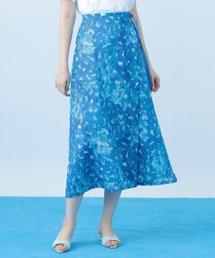 ANAYI / アナイ ロング・マキシ丈スカート | Veil Blue プリントラップ スカート