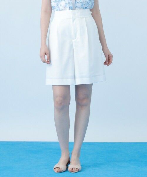 ANAYI / アナイ ショート・ハーフ・半端丈パンツ | ドライスラブハーフパンツ〈セットアップ対応商品〉（white (01)）