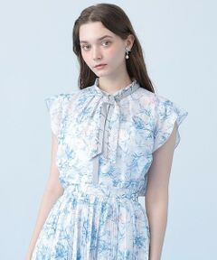 ANAYI / アナイ シャツ・ブラウス | Coral プリントローンスカーフタイ ブラウス〈セットアップ対応商品〉