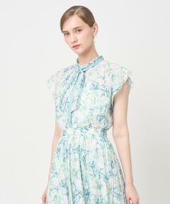 Coral プリントローンスカーフタイ ブラウス〈セットアップ対応商品〉