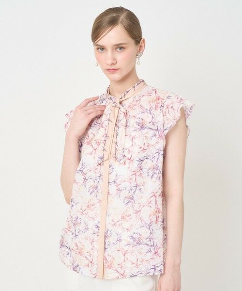 ANAYI / アナイ シャツ・ブラウス | Coral プリントローンスカーフタイ ブラウス〈セットアップ対応商品〉（pink (41)）