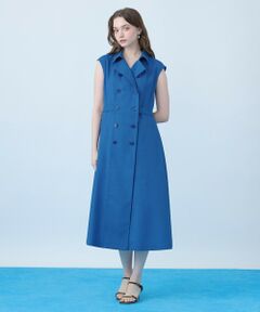 ANAYI / アナイ ミニ丈・ひざ丈ワンピース | ドライスラブステンカラージレ ワンピース〈セットアップ対応商品〉