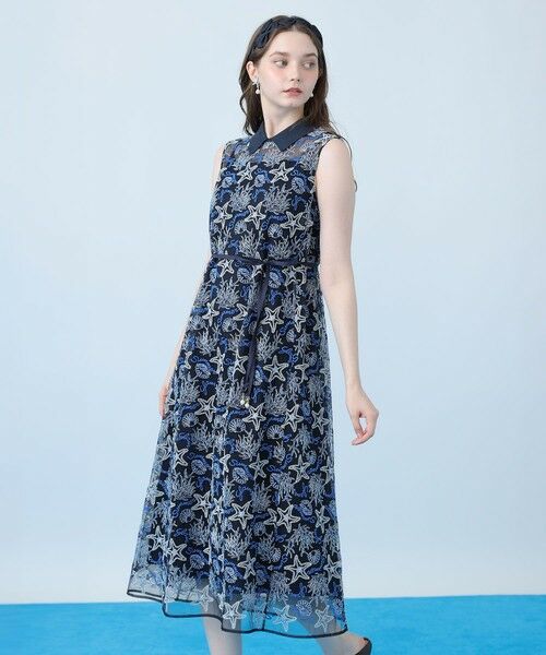 ANAYI / アナイ ミニ丈・ひざ丈ワンピース | Summer glam刺繍衿付きサック ワンピース | 詳細11