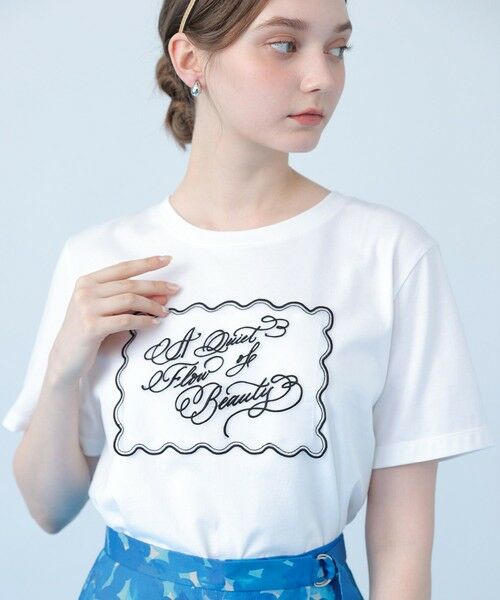 ANAYI / アナイ Tシャツ | コットン天竺カリグラフィーＴシャツ | 詳細10
