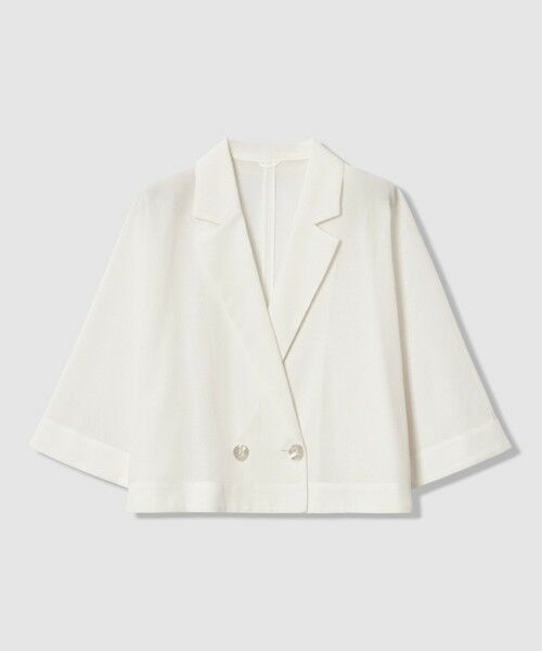 ANAYI / アナイ テーラードジャケット | ファインメッシュハーフスリーブ ジャケット〈セットアップ対応商品〉（white (01)）