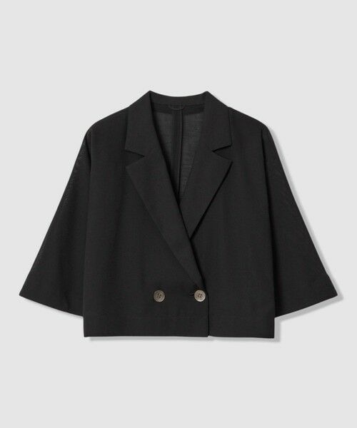 ANAYI / アナイ テーラードジャケット | ファインメッシュハーフスリーブ ジャケット〈セットアップ対応商品〉（black (95)）