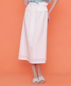 ANAYI / アナイ ミニ・ひざ丈スカート | スラブオックスベルト付きＡライン スカート