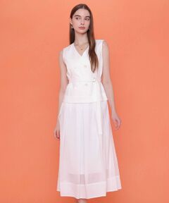 ANAYI / アナイ ミニ丈・ひざ丈ワンピース | リネンライクシアーコンビ ワンピース