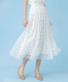 ANAYI / アナイ ロング・マキシ丈スカート | オーガンジードットプリントプリーツ スカート〈セットアップ対応商品〉