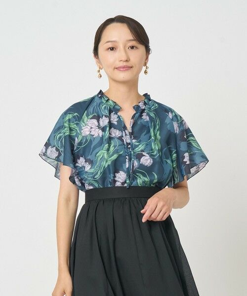ラーレプリントフレアースリーブ ブラウス〈セットアップ対応商品