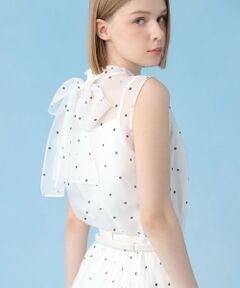 ANAYI / アナイ シャツ・ブラウス | オーガンジードットプリントリボン ブラウス〈セットアップ対応商品〉