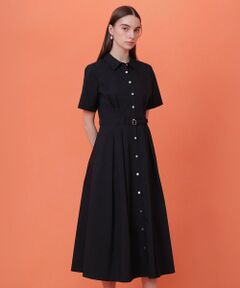 ANAYI / アナイ ミニ丈・ひざ丈ワンピース | ストレッチブロードタックシャツ ワンピース