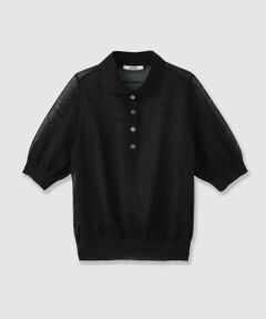 ANAYI / アナイ その他トップス | SLOANE 12G二重臼天竺 ラメシアー半袖ポロプルオーバー