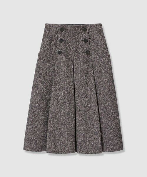 ANAYI / アナイ ロング・マキシ丈スカート | ストレッチジャガードダブルボタン スカート〈セットアップ対応〉（grey (92)）
