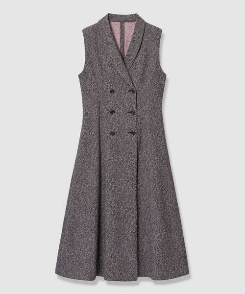 ANAYI / アナイ ロング・マキシ丈スカート | ストレッチジャガードショール衿 ワンピース(grey (92))