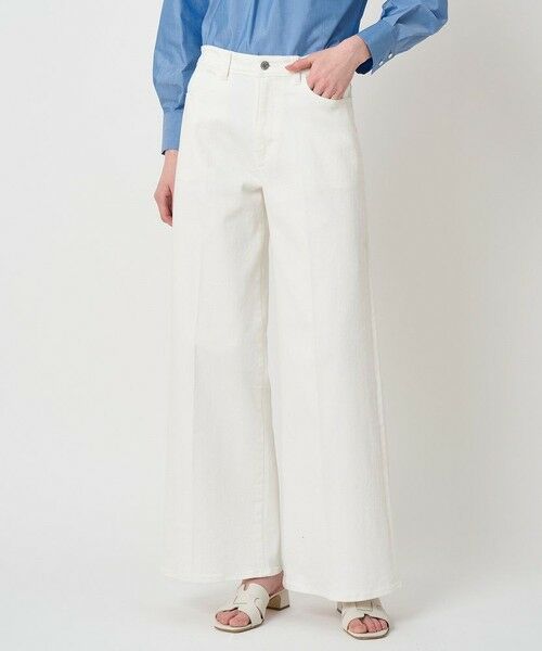 ANAYI / アナイ その他パンツ | ストレッチデニムワイドパンツ（white (01)）