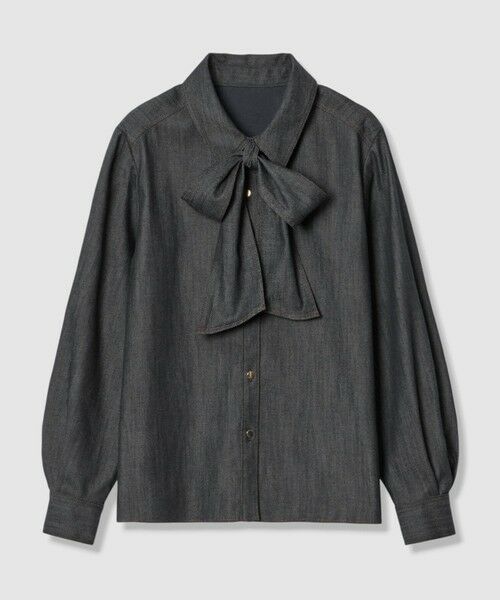 ANAYI / アナイ シャツ・ブラウス | デニムライクリボンシャツ ブラウス（navy (65)）