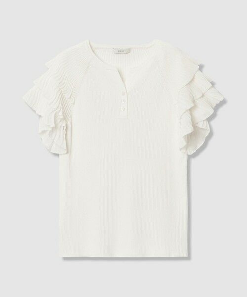 ANAYI / アナイ ニット・セーター | ペーパーリブティアードスリーブ プルオーバー（white (01)）
