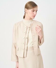 ANAYI / アナイ ノーカラージャケット | バスケットノーカラーダブルジャケット〈セットアップ対応商品〉