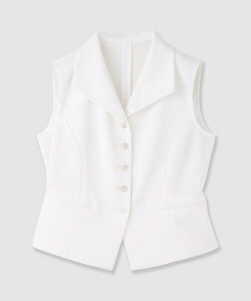 ANAYI / アナイ その他アウター | トリアセツイル衿付きジレ〈セットアップ対応商品〉(white (01))
