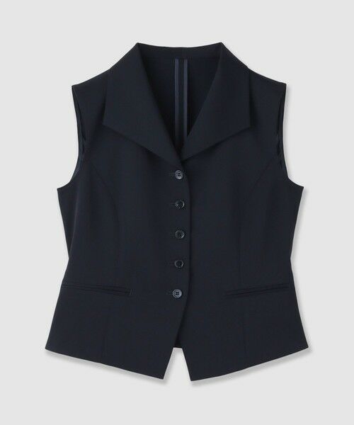 ANAYI / アナイ その他アウター | トリアセツイル衿付きジレ〈セットアップ対応商品〉(navy (65))