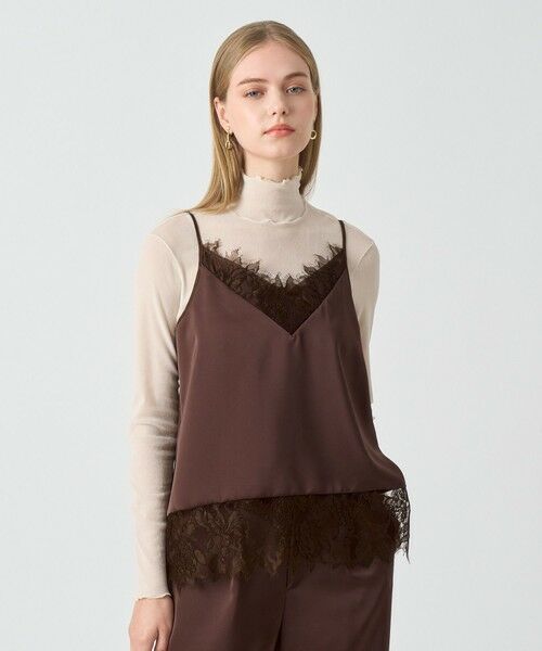 ANAYI / アナイ その他トップス | サテンレース使いキャミソール〈セットアップ対応商品〉(brown (81))