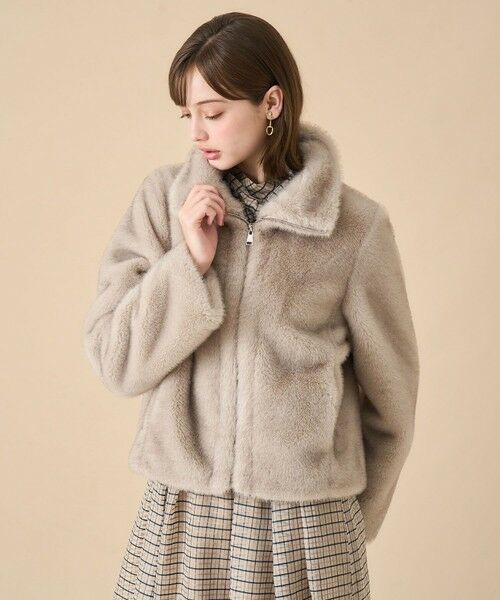 ANAYI / アナイ その他アウター | フェイクミンクファーZIPブルゾン(greige (15))