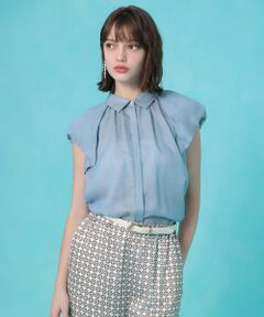 ANAYI / アナイ シャツ・ブラウス | デニムライクシャンブレーパフブラウス