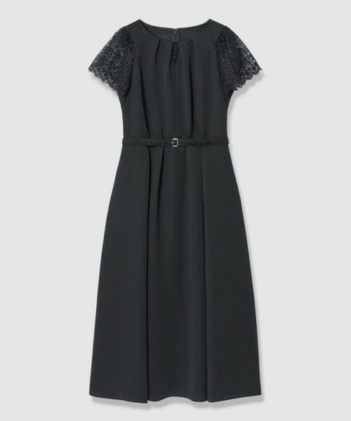 ANAYI / アナイ ロング・マキシ丈ワンピース | サテンスカラレーススリーブ ワンピース(navy (65))