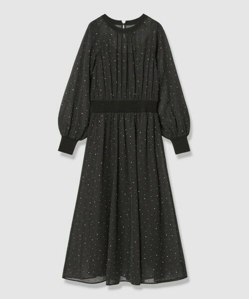 ANAYI / アナイ ロング・マキシ丈ワンピース | フロッキードットプリント ワンピース(black (95))