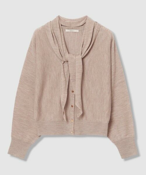 ANAYI / アナイ ニット・セーター | エキストラファインメリノスカーフ付きVカーディガン(beige (11))