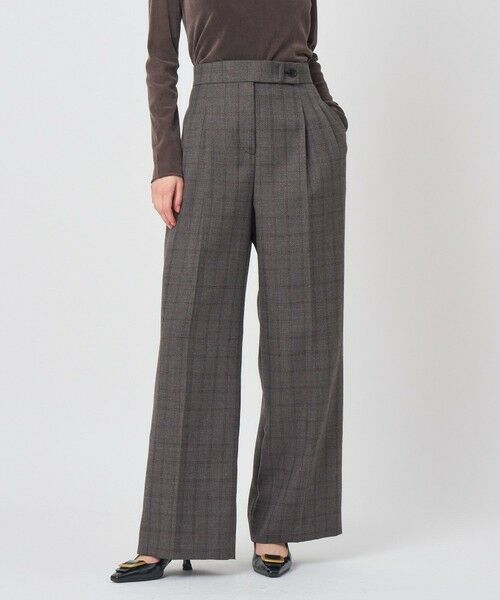 ANAYI / アナイ その他パンツ | ラメチェックタックワイドパンツ〈セットアップ対応商品〉(grey (92))