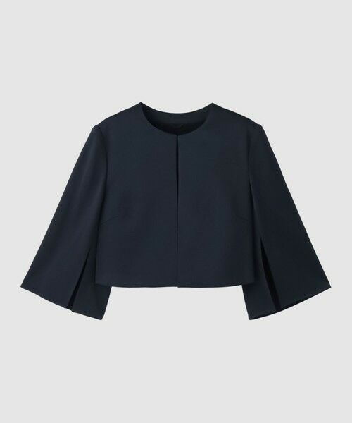 ANAYI / アナイ ノーカラージャケット | トリアセサテンボレロジャケット(navy (65))