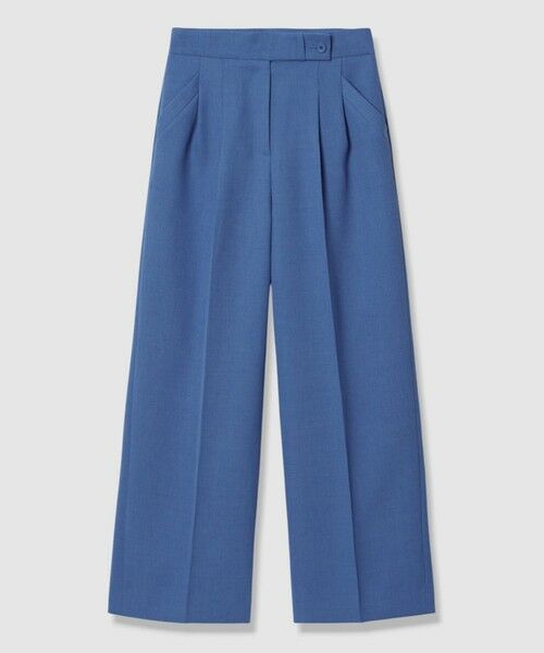 ANAYI / アナイ その他パンツ | ウールダブルサテンタックワイドパンツ(blue (61))