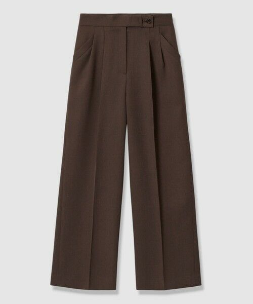 ANAYI / アナイ その他パンツ | ウールダブルサテンタックワイドパンツ(brown (81))