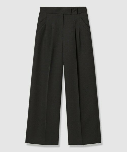 ANAYI / アナイ その他パンツ | ウールダブルサテンタックワイドパンツ(black (95))