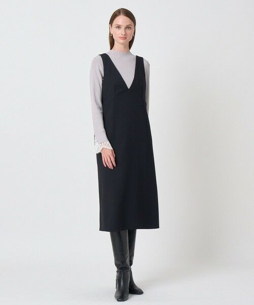 ANAYI / アナイ ロング・マキシ丈ワンピース | ウールダブルサテンジャンパー ワンピース | 詳細21