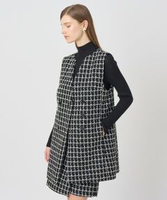 ANAYI / アナイ ミニ・ひざ丈スカート | モノトーンチェックツイードジレ ワンピース〈セットアップ対応商品〉