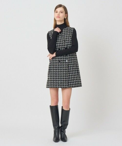 ANAYI / アナイ ミニ・ひざ丈スカート | モノトーンチェックツイードジレ ワンピース〈セットアップ対応商品〉 | 詳細6