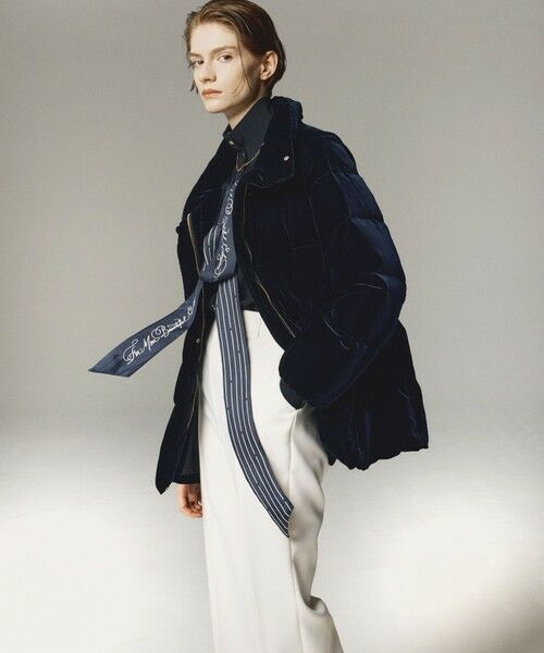 ANAYI / アナイ その他アウター | ベルベットペプラムダウンコート(navy (65))