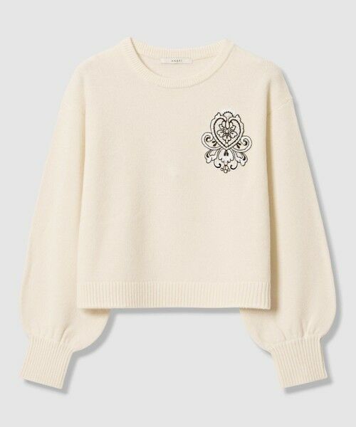ANAYI / アナイ ニット・セーター | レースエンブレム プルオーバー(off white (02))