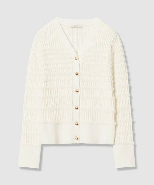 ANAYI / アナイ カーディガン・ボレロ | フェザーボーダーV カーディガン(off white (02))