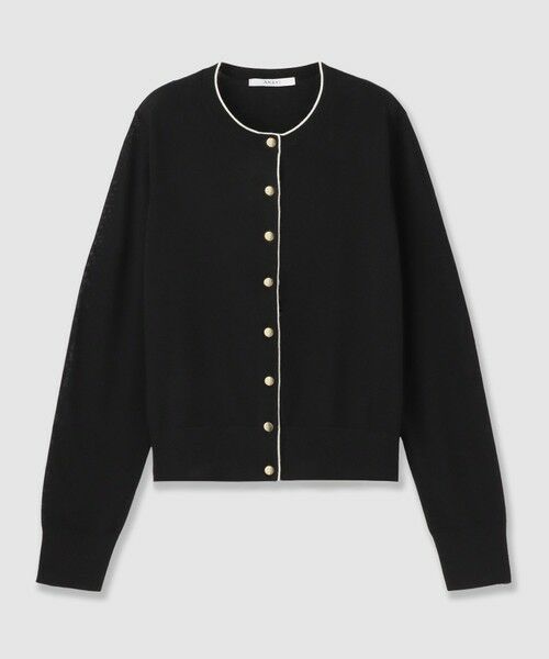 ANAYI / アナイ その他トップス | スーパーファインメリノバイカラークルーカーディガン(black (95))