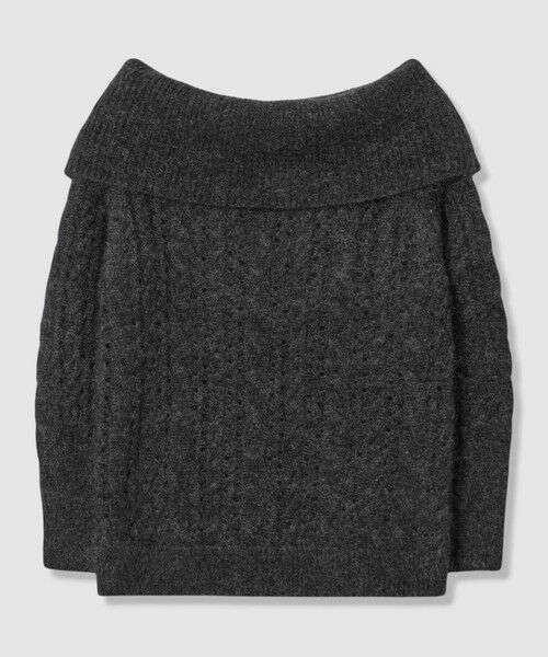 ANAYI / アナイ ニット・セーター | アイレットケーブルロング プルオーバー（charcoal grey (94)）