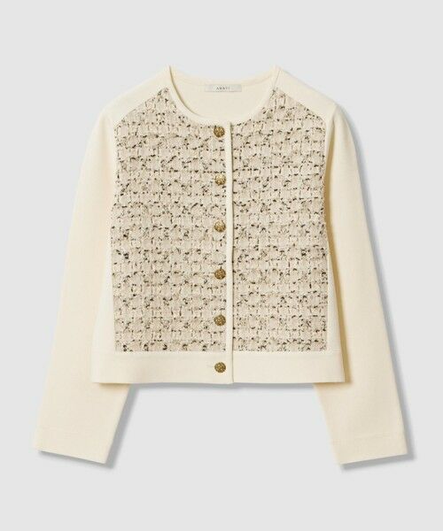 ANAYI / アナイ カーディガン・ボレロ | ベージュミックスツイードクルー カーディガン〈セットアップ対応商品〉（beige (11)）