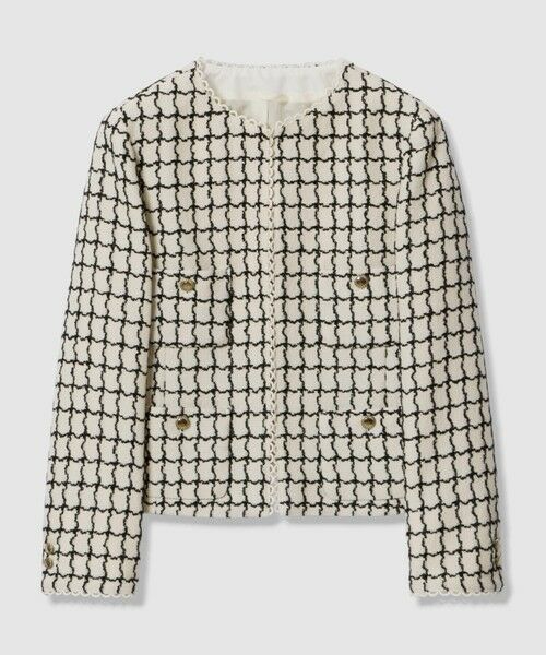 ANAYI / アナイ テーラードジャケット | モノトーンチェックツイードクルー ジャケット〈セットアップ対応商品〉(beige (11))